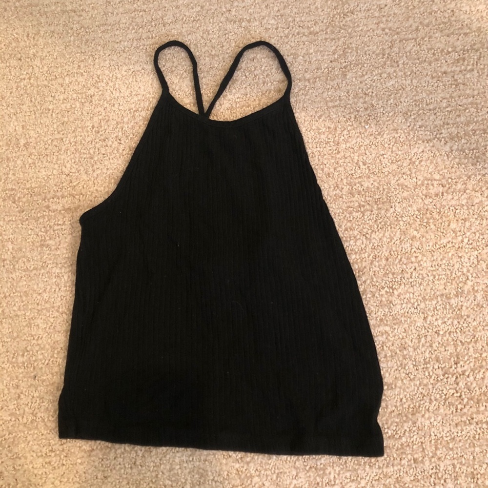 Brandy Melville black strappy crop top